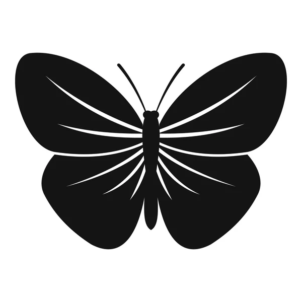 Icono de mariposa negro, estilo simple — Vector de stock