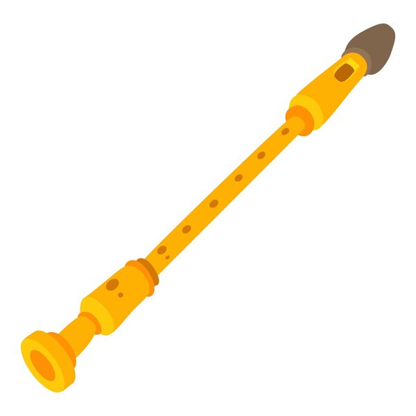 Musical pipe icon, cartoon style