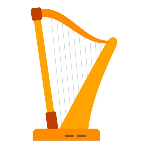 Ícone de harpa, estilo plano — Vetor de Stock