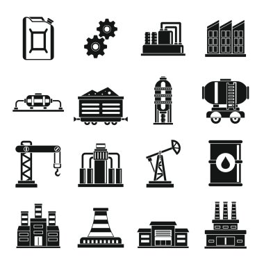 Sanayi Icons set, basit tarzı