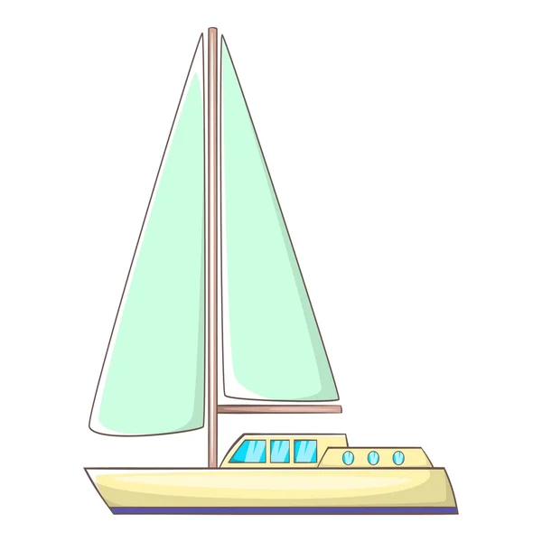 Icono de yate de vela, estilo de dibujos animados — Vector de stock