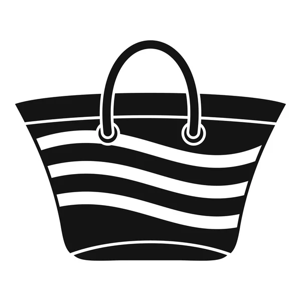 Nők strand táska ikonra, egyszerű stílus — Stock Vector