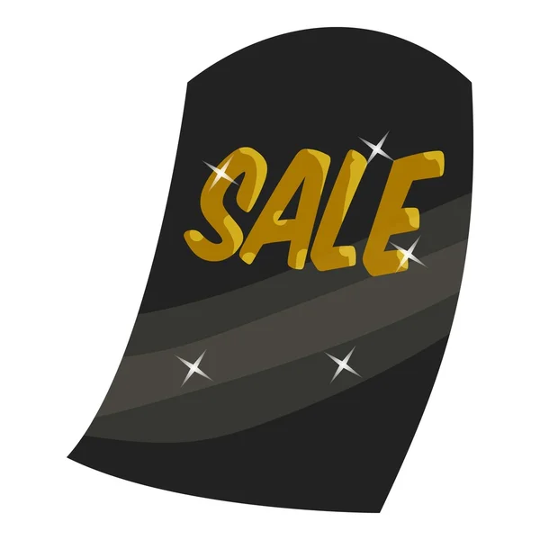 Icono de venta de etiqueta negra, estilo de dibujos animados — Vector de stock