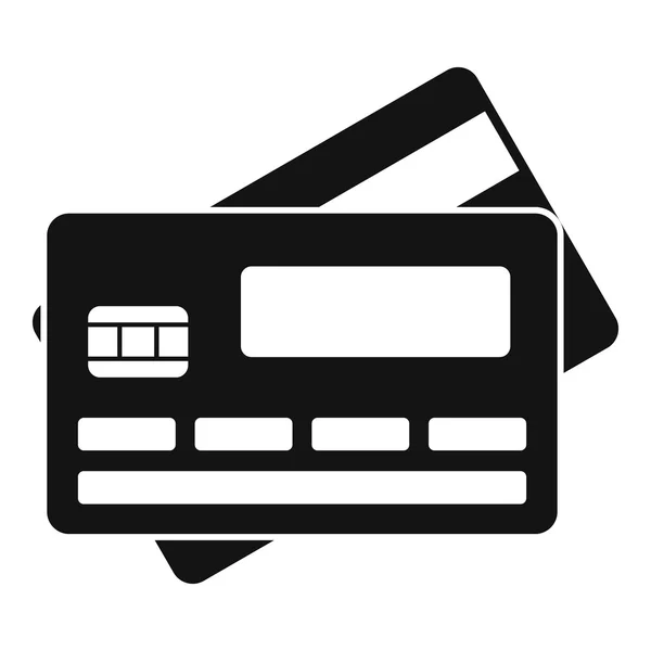 Kreditkarten-Ikone, einfacher Stil — Stockvektor