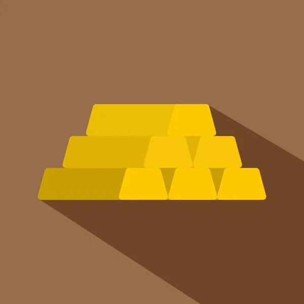 Ícone de barra de ouro, estilo plano —  Vetores de Stock