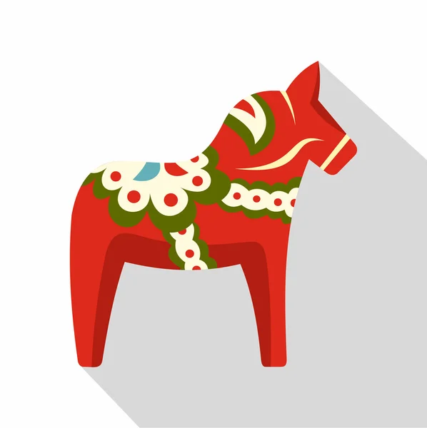 Toy horse icon, flat style — Stock Vector