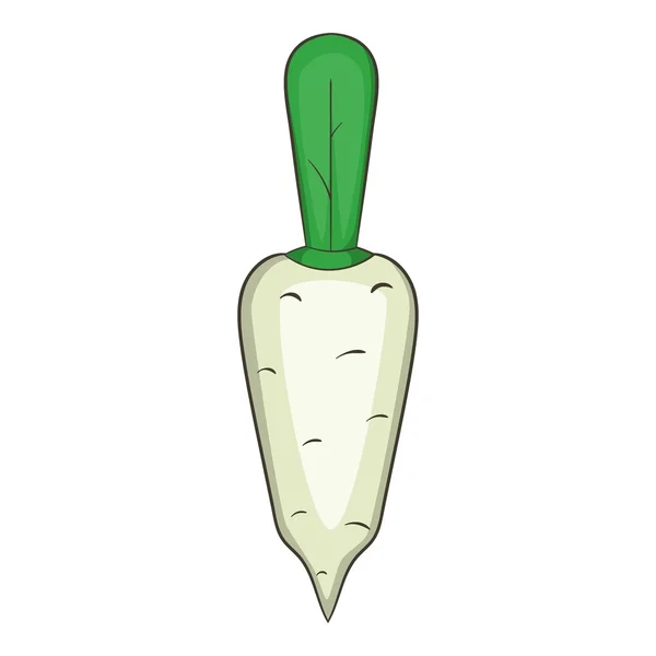 Ícone vegetal de Daikon, estilo dos desenhos animados — Vetor de Stock