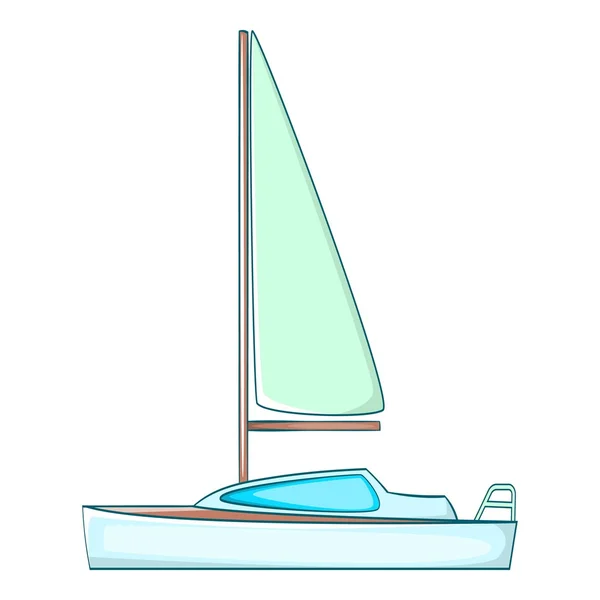 Yacht with sails icon, cartoon style — Διανυσματικό Αρχείο