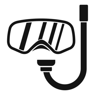 Gözlük ve dalış simgesi, basit tarzı için tüp