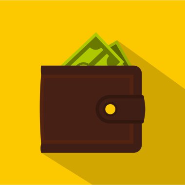 Deri çanta simgesi, düz stil