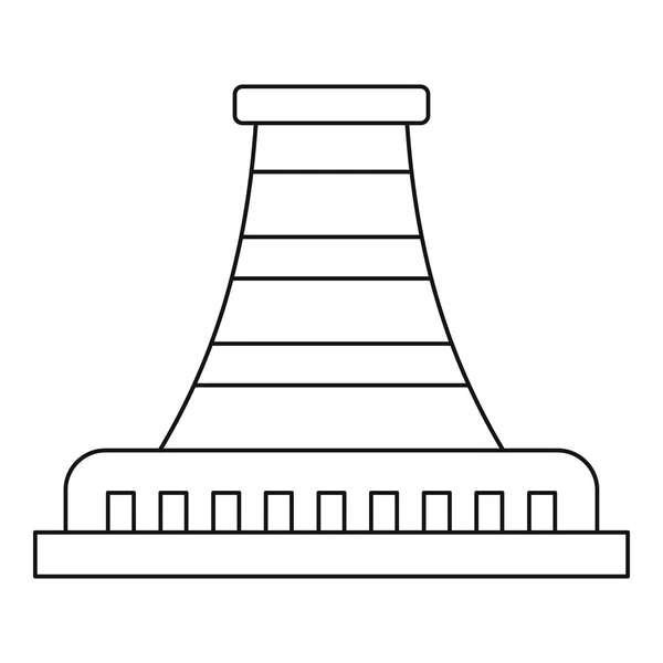 Raffinerie mit Pfeifensymbol, Umrissstil — Stockvektor