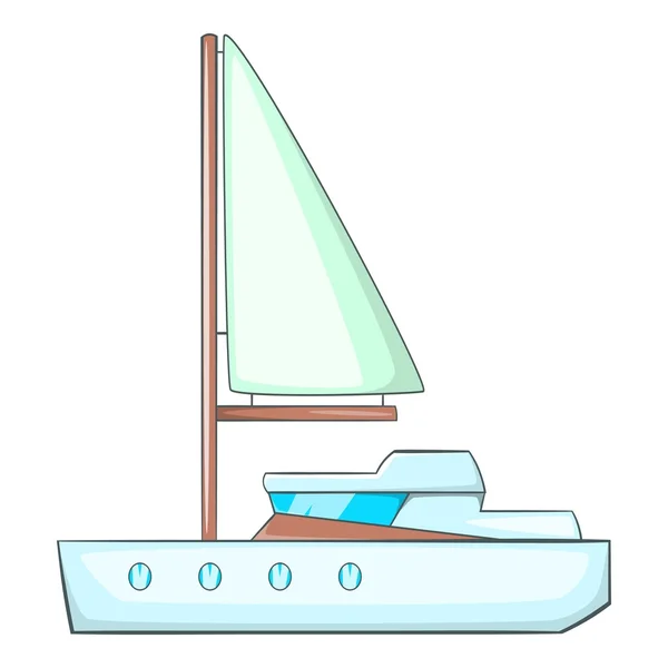 Icône de yacht de mer, style dessin animé — Image vectorielle