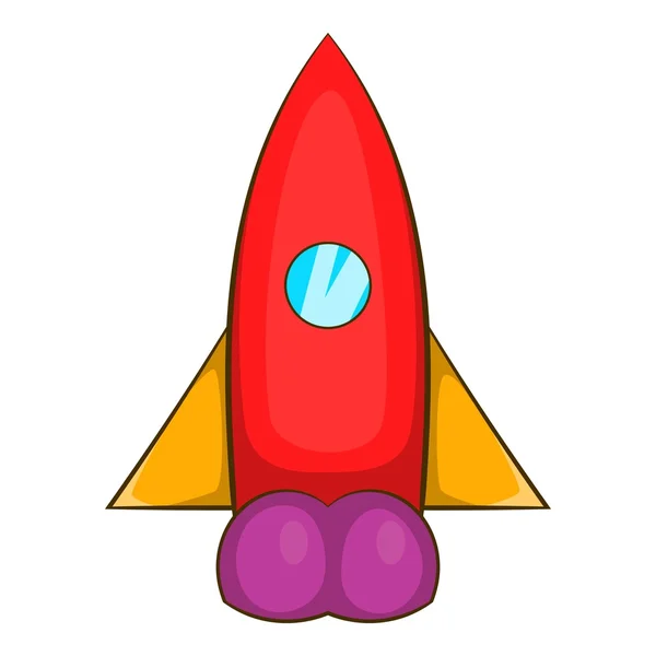 Raket vliegt pictogram, cartoon stijl — Stockvector