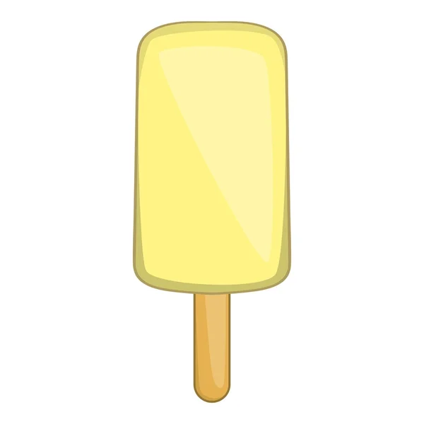 Жовтий значок морозива, мультиплікаційний стиль — стоковий вектор
