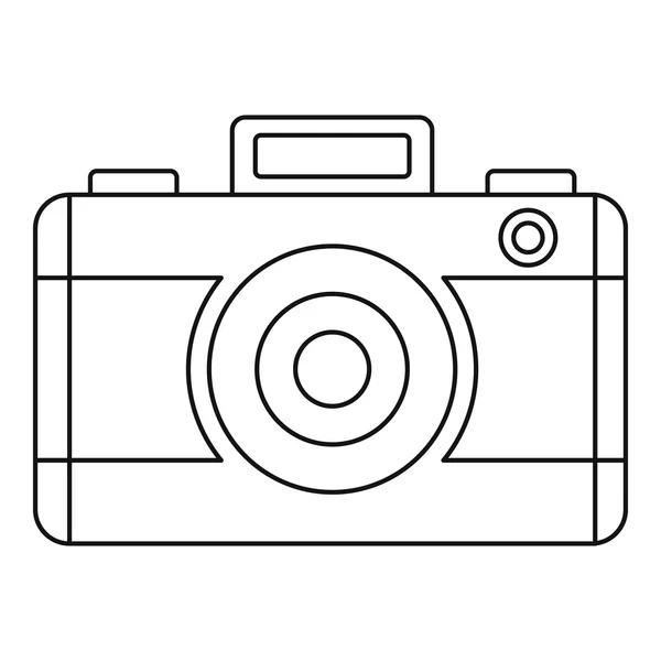 Иконка фотокамеры, стиль контура — стоковый вектор