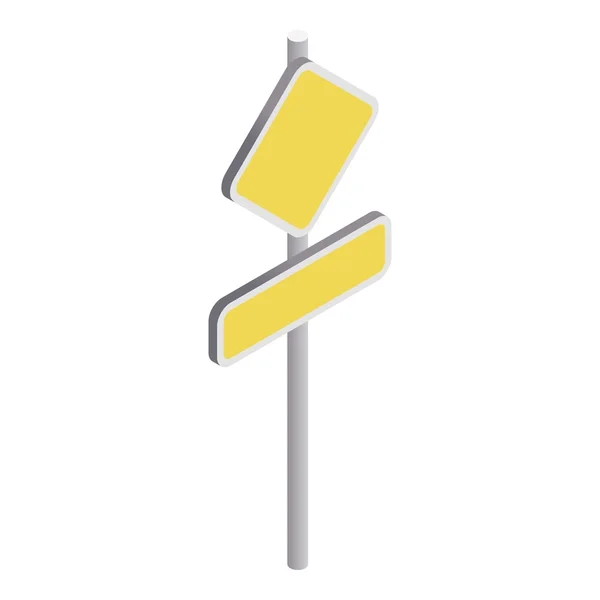 Yellow road sign icon, isometric 3d style — Stock Vector
