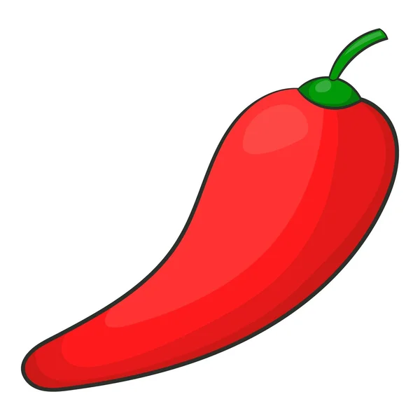 Czerwona ikona papryki chili, styl kreskówki — Wektor stockowy