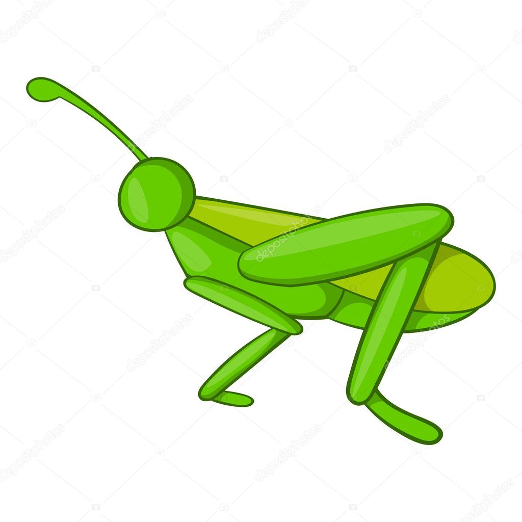 Grasshopper icon, cartoon style