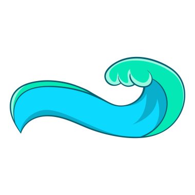 High sea wave icon, cartoon style