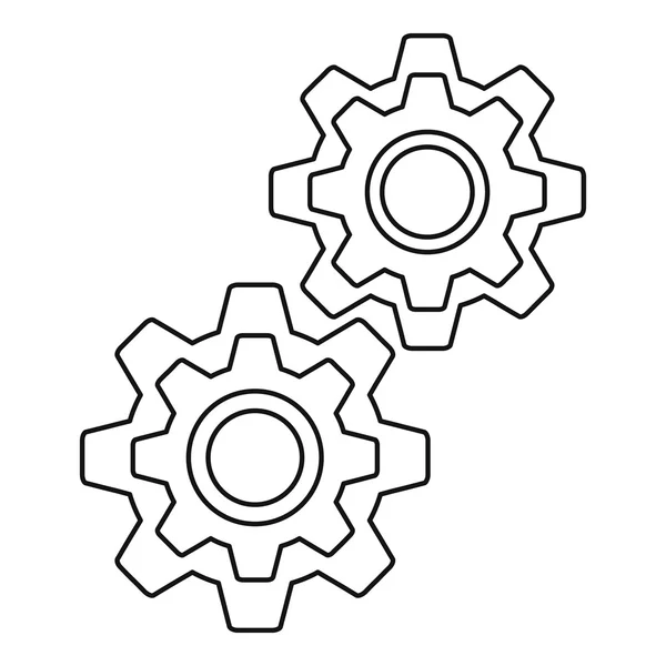 Versnelling pictogram, Kaderstijl — Stockvector