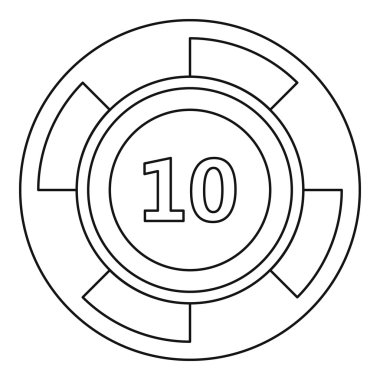 Casino çip simgesini, anahat stili