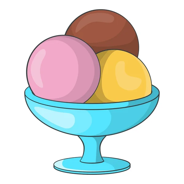 Eiskugeln-Ikone im Cartoon-Stil — Stockvektor