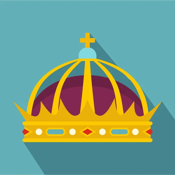 Kronan ikonen, platt stil — Stock vektor