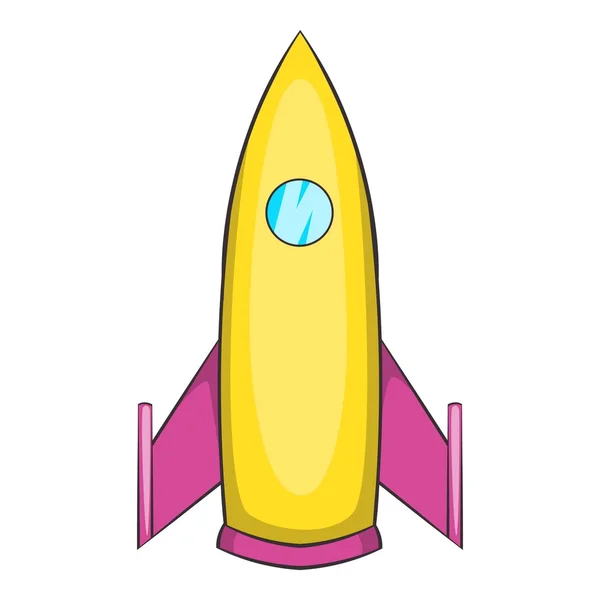 Raket met één pictogram patrijspoorten, cartoon stijl — Stockvector