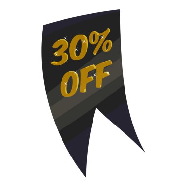 Etiket yüzde otuz indirim simgesini, karikatür tarzı