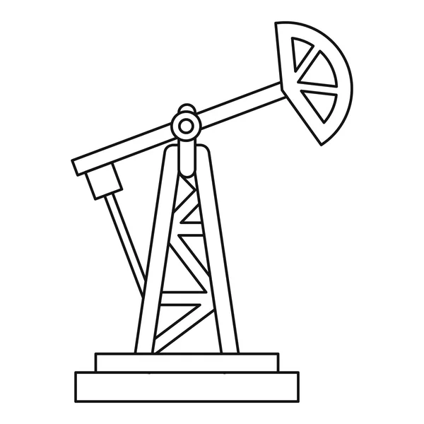 Oleju rig ikona, styl konturu — Wektor stockowy
