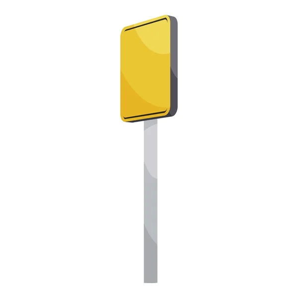 Znak drogowy żółta ikona w kształcie kwadratu, stylu cartoon — Wektor stockowy