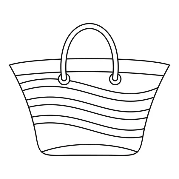 Icône sac de plage femme, style contour — Image vectorielle