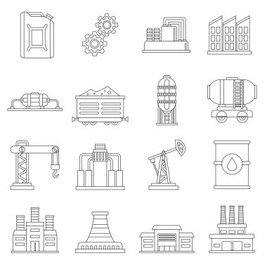 Sanayi Icons set, anahat stili