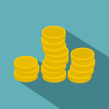 Altın sikke simge, düz stil