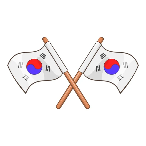 South Korea flags icon, cartoon style — Stock Vector