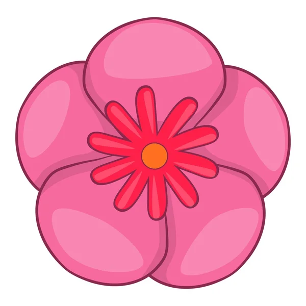 Rose de Sharon icône de fleur coréenne, style dessin animé — Image vectorielle