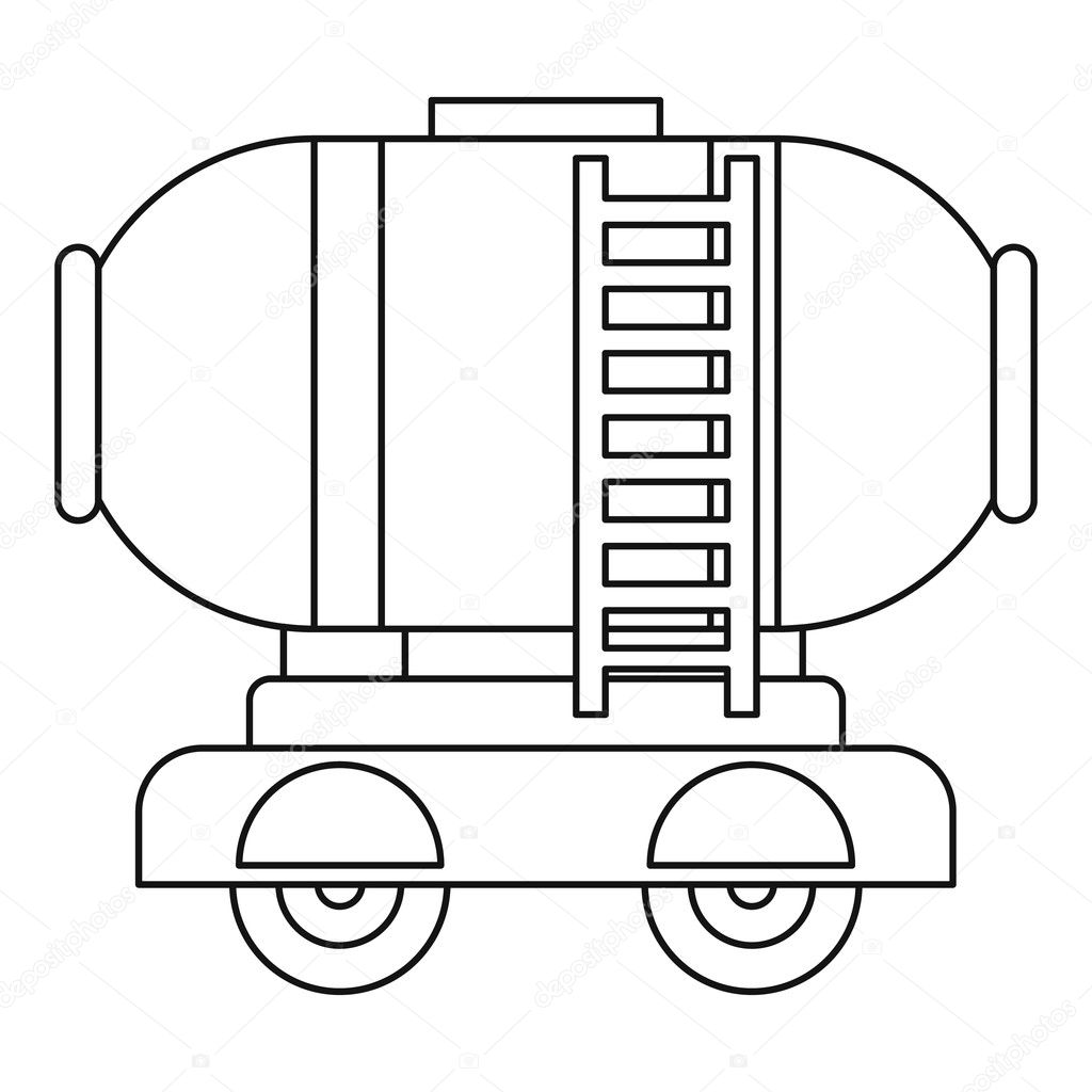 Waggon storage tank with oil icon, outline style