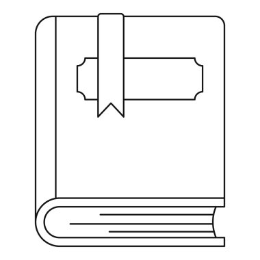 Yer imi simgesi, anahat stili ile kalın bir kitap