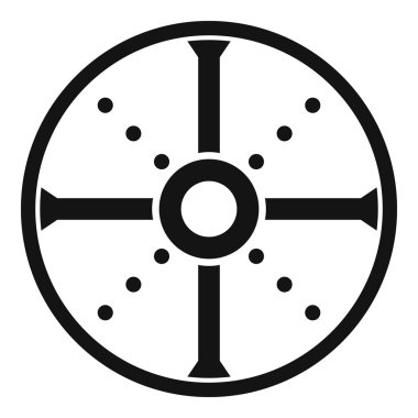 Yuvarlak kalkan kutsal kişilerin resmi, basit tarzı