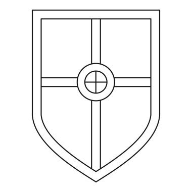 Kalkan dövüş simgesi, anahat stili için