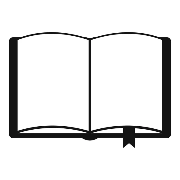 Open boek met bladwijzerpictogram, eenvoudige stijl — Stockvector