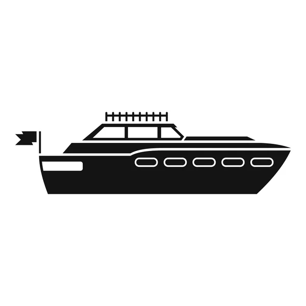 Big yacht icon, simple style — Stock Vector