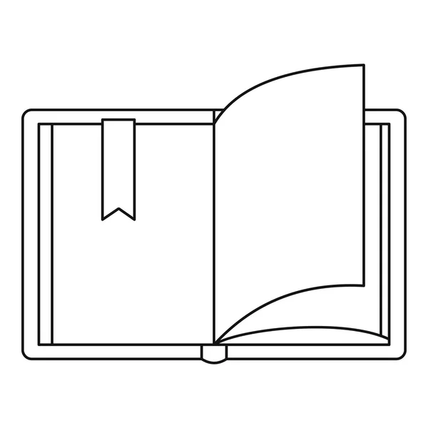 Icono de libro abierto, estilo de esquema — Vector de stock