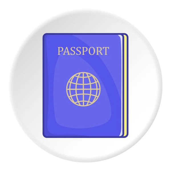Icono de pasaporte azul, estilo de dibujos animados — Archivo Imágenes Vectoriales