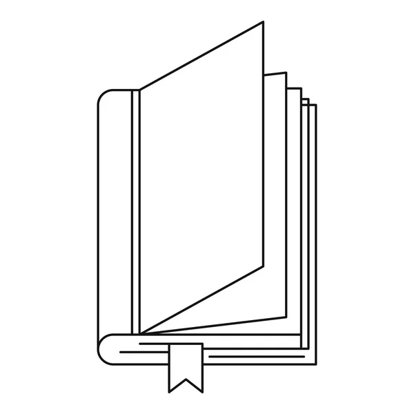 Livro com ícone de marcador, estilo esboço — Vetor de Stock