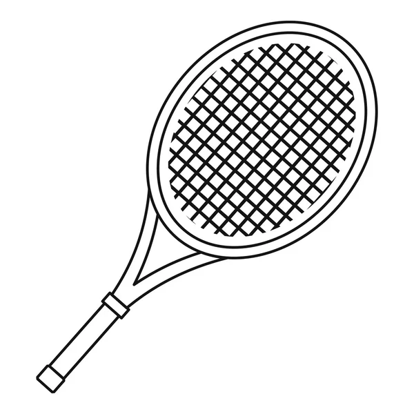 Raquette de tennis icône, style contour — Image vectorielle