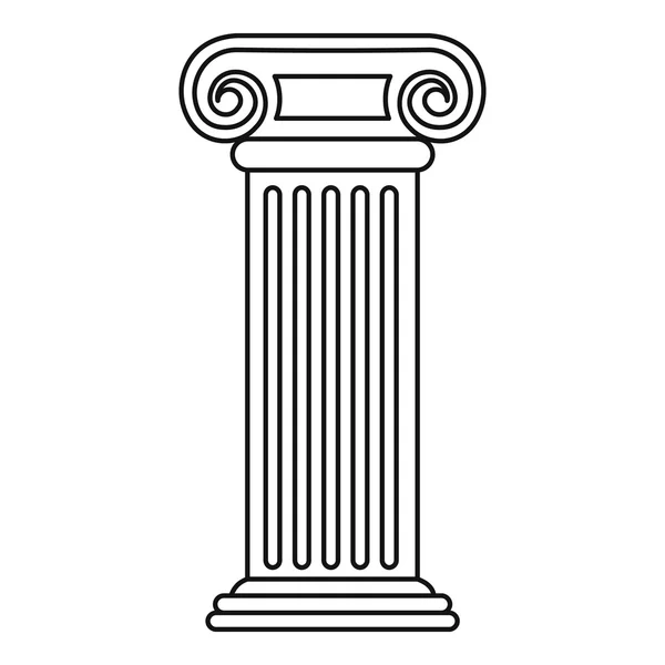 Иконка римской колонны, стиль контура — стоковый вектор
