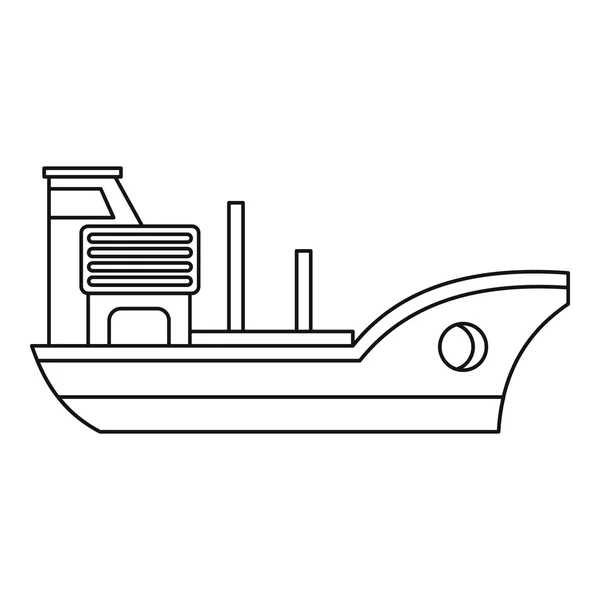 Значок морського корабля, контурний стиль — стоковий вектор