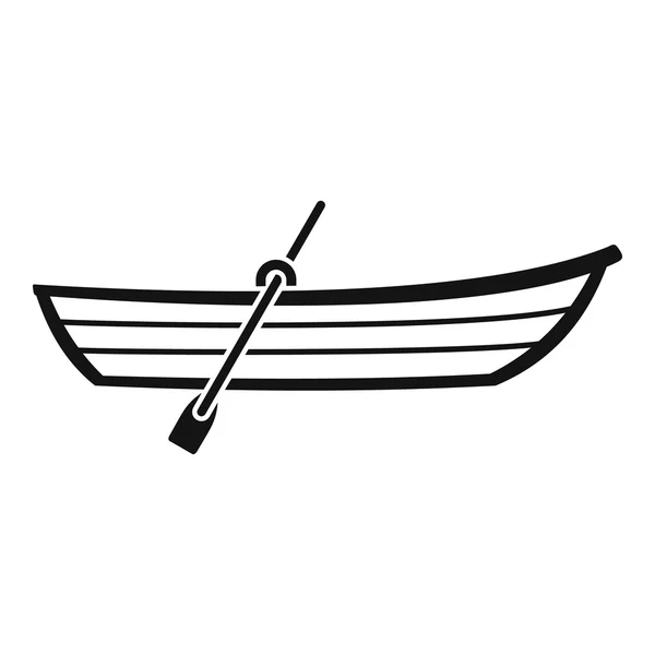 Bateau avec icône de pagaie, style simple — Image vectorielle