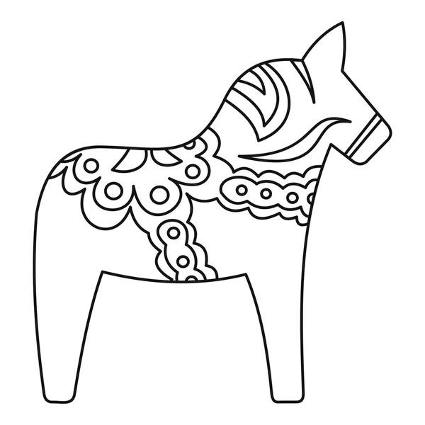 Icono de caballo de juguete, estilo de contorno — Vector de stock